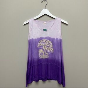 NWT Boundless Women’s S Small Purple Tie Dye Ombré Mushroom Tank Top Shirt